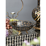 Блюдо черного цвета из фрафора на бронзовых ножках Eden Garden porcelain and bronze варинант исполнения - 3 | Loft Concept в Ростове-на-Дону