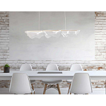 Люстра линейная с 3-мя белыми волнистыми плафонами Wave Line варинант исполнения - 11 | Loft Concept в Ростове-на-Дону