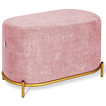 Банкетка овальная пыльно-розовый велюр на 4-х металлических ножках золотого цвета SANJAY варинант исполнения - 1 | Loft Concept в Ростове-на-Дону