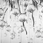 Люстра подвесная с прозрачными стеклянными подвесками в форме капель Диаметр 60 см Droplet Chandelier варинант исполнения - 16 | Loft Concept в Ростове-на-Дону