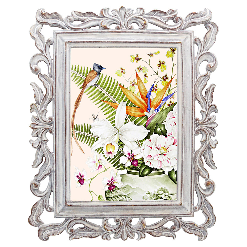 Постер Bouquet with Strelitzia Poster Мульти Белый винтажная патина Постер Bouquet with Strelitzia Poster Мульти Белый винтажная патина в Ростове-на-Дону | Loft Concept