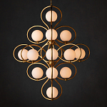 Люстра с закругленным каркасом золотого цвета и белыми плафонами Round Curl варинант исполнения - 3 | Loft Concept в Ростове-на-Дону