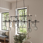 Люстра подвесная с 8-ю лампами и стеклянными круглыми подвесками Currey & Company варинант исполнения - 3 | Loft Concept в Ростове-на-Дону