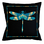 Подушка декоративная стрекоза бирюзово-жёлтая Ikat Pattern варинант исполнения - 1 | Loft Concept в Ростове-на-Дону