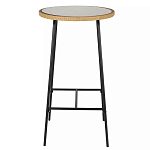 Барный столик с круглой плетеной столешницей Wicker Table Top варинант исполнения - 1 | Loft Concept в Ростове-на-Дону