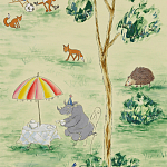 Обои ручная роспись Promenade Original colourway on cream painted silk варинант исполнения - 2 | Loft Concept в Ростове-на-Дону