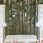 Обои ручная роспись Redwoods Sequoia on Sterling Silver gilded paper варинант исполнения - 3 | Loft Concept в Ростове-на-Дону