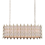 Люстра овальной формы с фактурным серебряным каркасом и тканевым абажуром Silver Honeycomb варинант исполнения - 3 | Loft Concept в Ростове-на-Дону