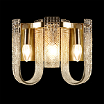 Бра с металлическим основанием золотого цвета и хрустальными подвесками Textured Glass варинант исполнения - 1 | Loft Concept в Ростове-на-Дону