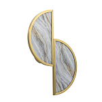 Бра с двумя полукруглыми плафонами из искусственного алебастра в бронзовой оправе Marbella варинант исполнения - 6 | Loft Concept в Ростове-на-Дону