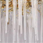 Люстра золотого цвета с декоративными ветками и длинными прозрачными стеклянными подвесами в форме сосулек Droplet Chandelier варинант исполнения - 4 | Loft Concept в Ростове-на-Дону