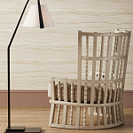 Торшер с черным каркасом и белым тканевым абажуром в форме конуса Stylish Solution варинант исполнения - 4 | Loft Concept в Ростове-на-Дону