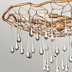 Люстра подвесная золотого цвета с металлическим сетчатым основанием и стеклянными каплевидными подвесками Hinkley варинант исполнения - 5 | Loft Concept в Ростове-на-Дону