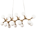Линейная люстра с плафонами из стеклянных шаров Pearls Suspension Linear Gold Chandelier варинант исполнения - 1 | Loft Concept в Ростове-на-Дону