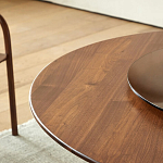 Стол обеденный круглый с двойной столешницей Walnut Wood Table варинант исполнения - 6 | Loft Concept в Ростове-на-Дону