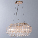 Люстра подвесная многослойная с прозрачными хрустальными трубками и золотистым каркасом Hexagon Tube Light варинант исполнения - 2 | Loft Concept в Ростове-на-Дону