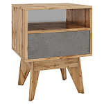 Тумба прикроватная с ящиком и фасадом цвета серый бетон Grace of Furniture варинант исполнения - 1 | Loft Concept в Ростове-на-Дону