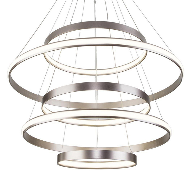 Люстра Light Ring Vertical Silver 5 колец серебро Никель Сатин в Ростове-на-Дону | Loft Concept 