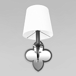 Бра с белым текстильным абажуром и декоративным основанием в виде четырехлистника с зеркальной вставкой Vitorino варинант исполнения - 10 | Loft Concept в Ростове-на-Дону