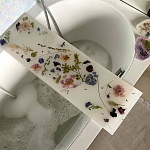 Поднос для ванны из эпоксидной смолы с цветами белая Epoxy Resin Flowers Bath Tray White варинант исполнения - 3 | Loft Concept в Ростове-на-Дону