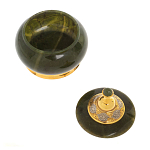 Икорница с крышкой с гравировкой из натурального камня Нефрит Decorative Cavair Dishes варинант исполнения - 5 | Loft Concept в Ростове-на-Дону