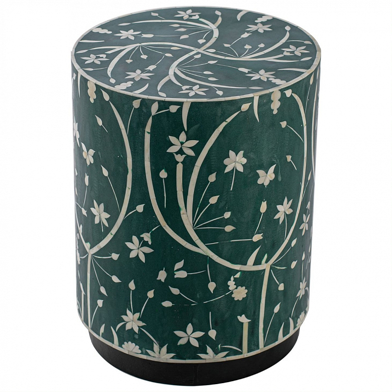 Green Flower Indian Bone Inlay stool   -- | Loft Concept 