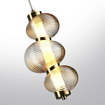 Подвесной светильник с 3-мя рифлеными стеклянными шарами Marcelh Light варинант исполнения - 5 | Loft Concept в Ростове-на-Дону