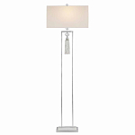 Торшер с прямоугольным тканевым абажуром на белом мраморном основании Silver Threads варинант исполнения - 1 | Loft Concept в Ростове-на-Дону