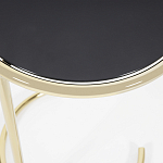 Приставной столик на золотистом основании с черной столешницей Noir варинант исполнения - 2 | Loft Concept в Ростове-на-Дону