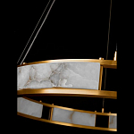 Люстра в виде кольца из натурального камня Golden Alavastor варинант исполнения - 3 | Loft Concept в Ростове-на-Дону
