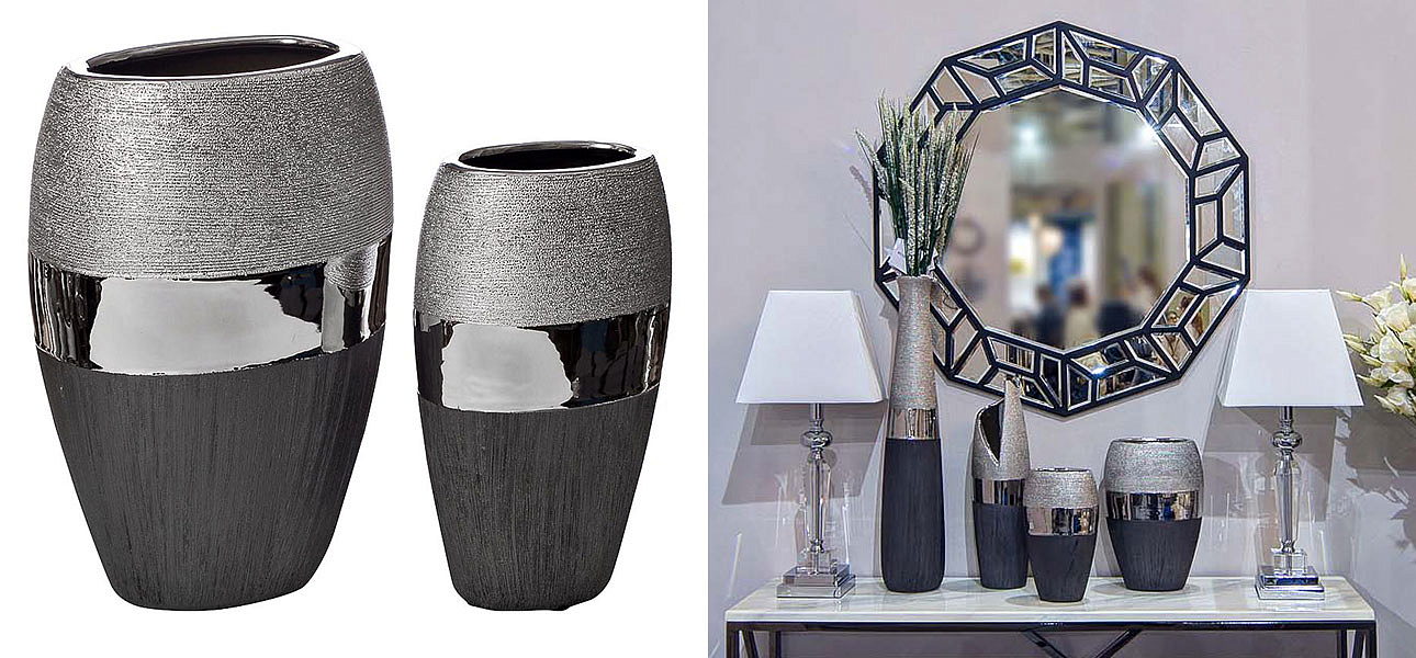 Ваза Maelis black and silver Ваза Maelis black and silver - Loft-Concept в Ростове-на-Дону