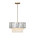 Люстра круглая с подвесками из текстурированного стекла молочного цвета Hinkley варинант исполнения - 9 | Loft Concept в Ростове-на-Дону