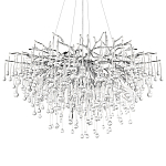 Люстра подвесная с прозрачными стеклянными подвесками в форме капель Диаметр 100 см Droplet Chandelier варинант исполнения - 18 | Loft Concept в Ростове-на-Дону