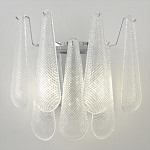 Бра с подвесками из рифленного стекла в форме капель на основании цвета хром Textured Glass варинант исполнения - 5 | Loft Concept в Ростове-на-Дону