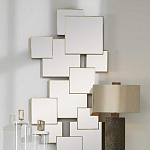 Золотое зеркальное панно из зеркальных квадратов Overlapping варинант исполнения - 3 | Loft Concept в Ростове-на-Дону