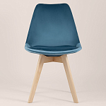 Стул с мягким велюровым сиденьем Arvika Blue варинант исполнения - 3 | Loft Concept в Ростове-на-Дону