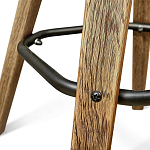 Барный стул со спинкой и металлической подставкой на 4-х деревянных ножках Зеленый Велюр Vendramin Chair варинант исполнения - 7 | Loft Concept в Ростове-на-Дону