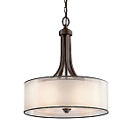 Люстра подвесная с двойным круглым плафоном из органзы и матового стекла Kichler варинант исполнения - 5 | Loft Concept в Ростове-на-Дону