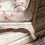 Мягкая банкетка из массива бука серая с растительным орнаментом Raffael Grey Floral Banquette варинант исполнения - 3 | Loft Concept в Ростове-на-Дону