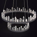 Люстра с двумя кольцами черного цвета с хрустальными элементами QUARTZ CRYSTAL варинант исполнения - 4 | Loft Concept в Ростове-на-Дону