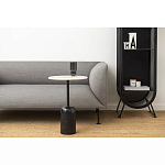 Кофейный столик с белой мраморной столешницей на черном основании Tall Coffee Black and White Table варинант исполнения - 1 | Loft Concept в Ростове-на-Дону