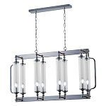 Люстра прямоугольная с 8-ю стеклянными плафонами цилиндрической формы Jeanette варинант исполнения - 3 | Loft Concept в Ростове-на-Дону