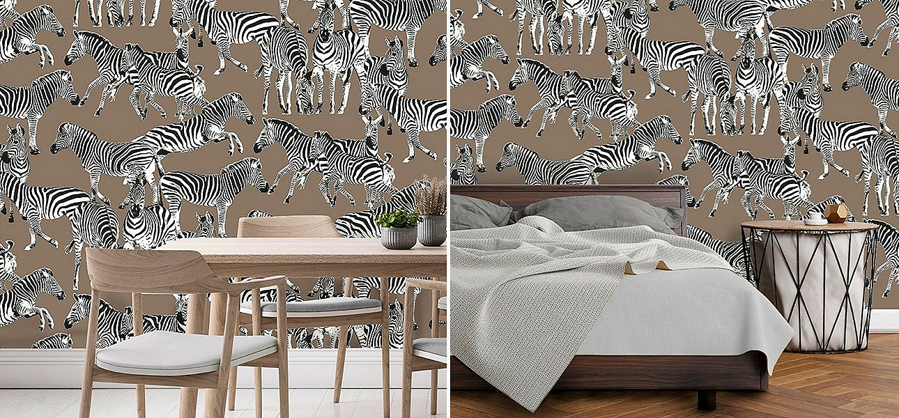 Обои ручная роспись Zebras Chocolate Mousse Обои ручная роспись Zebras Chocolate Mousse - Loft-Concept в Ростове-на-Дону