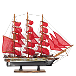 Декоративная модель деревянного парусника с красными парусами в подарочной упаковке With The low варинант исполнения - 1 | Loft Concept в Ростове-на-Дону