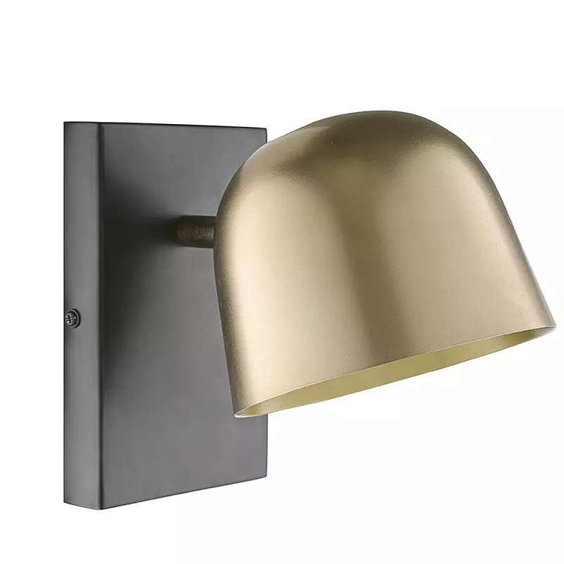 Бра с наклонным плафоном в сочетании золотистого и чёрного цвета Sconce with Sloping Shade Золотой Черный в Ростове-на-Дону | Loft Concept 