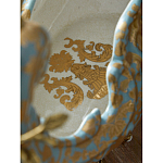 Чаша голубого цвета с оранментом и и бронзовыми фигурами леопардов Eden Garden варинант исполнения - 11 | Loft Concept в Ростове-на-Дону