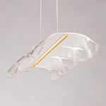 Люстра линейная с 3-мя белыми волнистыми плафонами Wave Line варинант исполнения - 7 | Loft Concept в Ростове-на-Дону