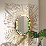 Зеркало-солнце круглое с золотыми лучам Sunrise варинант исполнения - 1 | Loft Concept в Ростове-на-Дону