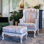 Кресло из массива бука серое с растительным орнаментом Raffael Floral Grey Armchair варинант исполнения - 10 | Loft Concept в Ростове-на-Дону