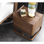 Прикроватный деревянный столик с 2-мя ящиками Moon Walnut Furniture варинант исполнения - 3 | Loft Concept в Ростове-на-Дону